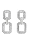 Shop_Prihan Luxury Jewelry_Silver Plated Stones Geometric Art Deco Drop Earrings  _at_Aza_Fashions