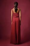 Shop_Mehak Murpana_Red Georgette Embroidery, Sequins Sweetheart Neck Corset Pant Set _at_Aza_Fashions