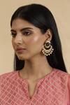 Buy_Kaari_Gold Plated Pearls, Stones Fiza Polki Chandbalis _Online_at_Aza_Fashions
