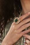 Buy_Kaari_Green Stones, Faux Diamonds Vanya Polki Ring 