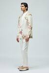 Buy_Varun Bahl_Ivory Modal, Dupion Embroidery Tuxedo Set _Online_at_Aza_Fashions
