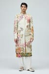 Buy_Varun Bahl_Ivory Modal, Dupion Embroidery Sherwani Set _at_Aza_Fashions