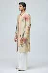 Buy_Varun Bahl_Beige Modal, Dupion Embroidery Sherwani Jacket _Online_at_Aza_Fashions