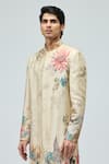 Buy_Varun Bahl_Beige Modal, Dupion Embroidery Sherwani Jacket 