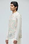 Varun Bahl_Pink Modal, Dupion Embroidery Nehru Jacket _Online_at_Aza_Fashions