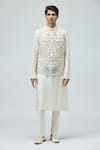 Buy_Varun Bahl_Pink Modal, Dupion Embroidery Nehru Jacket _Online_at_Aza_Fashions