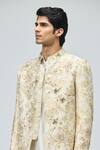 Shop_Varun Bahl_Gold Brocade Embroidery, Zari Woven Sherwani Set _Online_at_Aza_Fashions