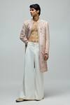 Buy_Varun Bahl_Pink Modal, Dupion Embroidery Sherwani _Online_at_Aza_Fashions