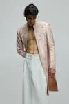 Varun Bahl_Pink Modal, Dupion Embroidery Sherwani _at_Aza_Fashions