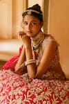 Anushree Reddy_Gold Organza Embroidery, Sequins, Zari Bridal Lehenga Set With Blouse And Dupatta _Online_at_Aza_Fashions