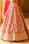 Buy_Anushree Reddy_Gold Organza Embroidery, Sequins, Zari Bridal Lehenga Set With Blouse And Dupatta _Online_at_Aza_Fashions