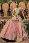 Buy Anushree Reddy Pink Organza Embroidery, Sequins, Zari V-neck Vajra Lehenga Set at Aza Fashions Buy_Anushree Reddy_Pink Organza Embroidery, Sequins, Zari V-neck Vajra Lehenga Set _at_Aza_Fashions