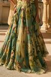 Buy_Anushree Reddy_Multi Color Organza Applique Janhvi Work Printed Rawsilk Blouse And Skirt Set _Online_at_Aza_Fashions