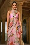 Anushree Reddy_Pink Organza Zari Ruh Printed Saree And Unstitched Blouse Piece _Online_at_Aza_Fashions