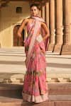Buy Anushree Reddy Pink Chiffon Florette Print Saree And Unstitched Blouse Piece at Aza Fashions Buy_Anushree Reddy_Pink Chiffon Florette Print Saree And Unstitched Blouse Piece _at_Aza_Fashions