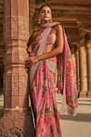 Shop Anushree Reddy Pink Chiffon Florette Print Saree And Unstitched Blouse Piece Online at Aza Fashions Shop_Anushree Reddy_Pink Chiffon Florette Print Saree And Unstitched Blouse Piece _Online_at_Aza_Fashions