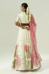 Shop_Shwetanga_Ivory Georgette, Satin, Organza Embroidery, Sequins, Floral Pattern Lehenga Set _at_Aza_Fashions