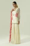 Shwetanga_Ivory Organza, Georgette, Satin, Net Sequins, Embroidered Kurta Sharara Set _Online_at_Aza_Fashions