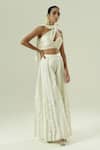 Buy_Shwetanga_Ivory Silk, Cotton Pearls, Sequins Sweetheart Neck, Draped Bustier And Sharara Set _Online_at_Aza_Fashions