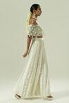 Shwetanga_Ivory Silk Sequins, Mirrors Off-shoulder Nysa Top And Sharara Set _Online_at_Aza_Fashions