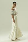 Buy_Shwetanga_Ivory Silk Sequins, Mirrors Off-shoulder Nysa Top And Sharara Set _Online_at_Aza_Fashions