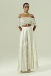 Shop_Shwetanga_Ivory Silk Sequins, Mirrors Off-shoulder Nysa Top And Sharara Set _Online_at_Aza_Fashions