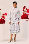 Buy_Therealb_White Cotton Collared Floral Print Shirt And Skirt Set _at_Aza_Fashions