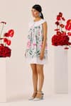 Buy_Therealb_White Linen Collared Botanical Print Dress _Online_at_Aza_Fashions