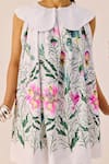 Buy_Therealb_White Linen Collared Botanical Print Dress 