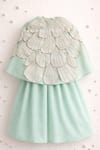 Shop_MI Dulce AN'YA_Green Chanderi, Tissue Pearls, Applique Embroidered Cape With Dress _at_Aza_Fashions