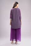 Shop_Samyukta Singhania_Purple Chinon, Silk, Chiffon Embroidery, Gota Bandhani Print Kurta Sharara Set _at_Aza_Fashions