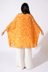 Buy_Essay By Sumedha Agrawal_Orange Viscose, Crepe Round Neck Floral Print Kaftan Top _Online_at_Aza_Fashions