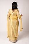 Shop_Essay By Sumedha Agrawal_Gold Tissue Mirrors V-neck Work Kurta Set _at_Aza_Fashions