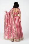 Shop_Essay By Sumedha Agrawal_Pink Tissue, Silk Embroidery, Sequins, Zari V-neck Lehenga Set _at_Aza_Fashions