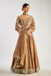 Buy_Essay By Sumedha Agrawal_Gold Tissue, Silk Mirrors Scoop Neck Embellished Lehenga Set _at_Aza_Fashions