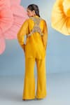 Shop_Parul And Preyanka_Mustard , Organza, Satin, Organza, Noa Shirt And Embroidered Bolero Set _at_Aza_Fashions