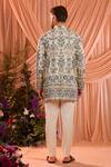 Shop_Kasbah_Beige Tissue Embroidery, Sequins, Zari Chikankari Floral Pattern Short Kurta _at_Aza_Fashions