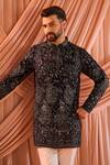 Buy_Kasbah_Black Georgette Embroidery, Sequins, Zari Kurta _at_Aza_Fashions