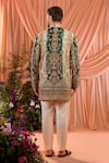 Shop_Kasbah_Green Silk, Crepe Embroidery, Sequins Kurta _at_Aza_Fashions