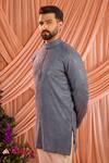 Kasbah_Grey Silk Sequins Embellished Kurta _Online_at_Aza_Fashions