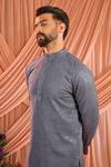Buy_Kasbah_Grey Silk Sequins Embellished Kurta _Online_at_Aza_Fashions