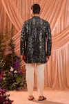 Shop_Kasbah_Black Silk Sequins, Mirrors Work Kurta _at_Aza_Fashions