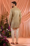 Shop_Kasbah_Gold Georgette Sequins, Zari, Mirrors Work Kurta _at_Aza_Fashions