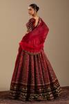Shop_Cedar & Pine_Red Velvet, Tulle, Organza Sequins, Beads, Zari Verona Embroidered Lehenga Set _at_Aza_Fashions