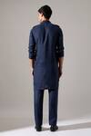 Shop_Son Of A Noble Snob_Blue Linen Caleb Kurta Set _at_Aza_Fashions
