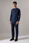 Buy_Son Of A Noble Snob_Blue Linen Leo Kurta Set 