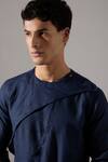 Buy_Son Of A Noble Snob_Blue Linen Brian Kurta And Pant Set _Online_at_Aza_Fashions