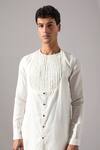 Son Of A Noble Snob_White Linen Derek Kurta Set _Online_at_Aza_Fashions