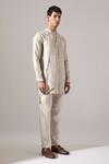 Shop_Son Of A Noble Snob_Ivory Linen Caivs Riplee Printed Kurta And Pant Set _Online_at_Aza_Fashions