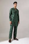 Buy_Son Of A Noble Snob_Green Modal Avren Asymmetric Kurta Set _Online_at_Aza_Fashions